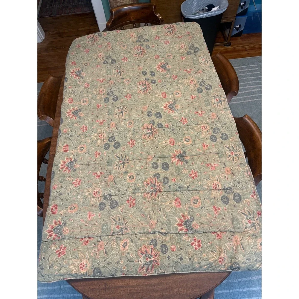 Vintage Ralph Lauren Isabella Full Queen Comforter Sage Floral Cotton Linen USA